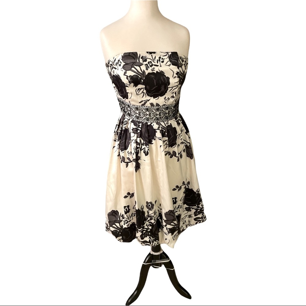 Strapless satin dress